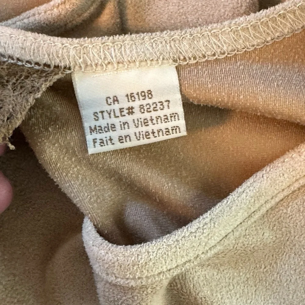 *Women’s Vintage Tsunami Size XS Tan Polyester/Spandex Ultra Suede Shirt Top